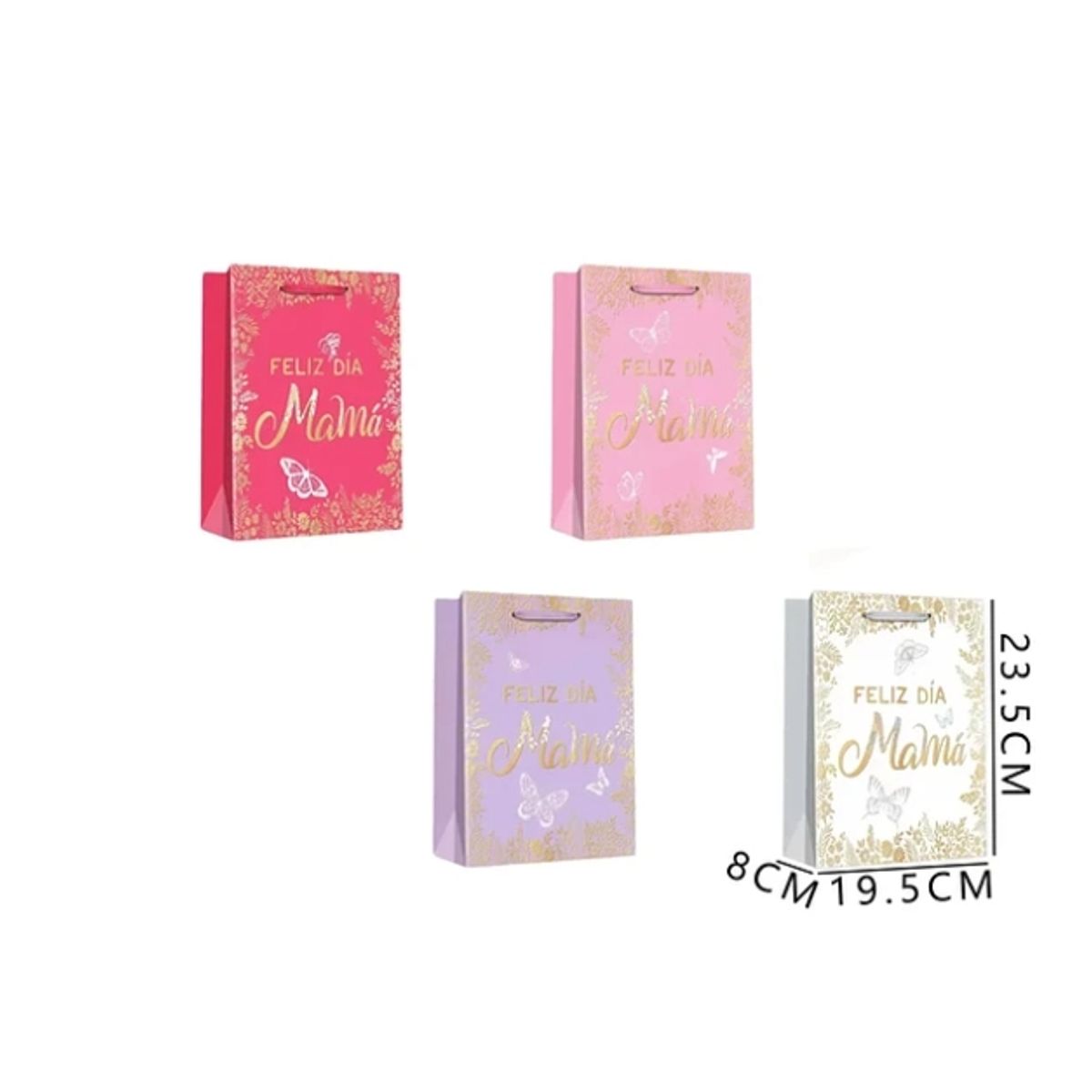 GENERICO - Bolsa De Regalo Feliz Día Mamá Mariposa 1958235Cm