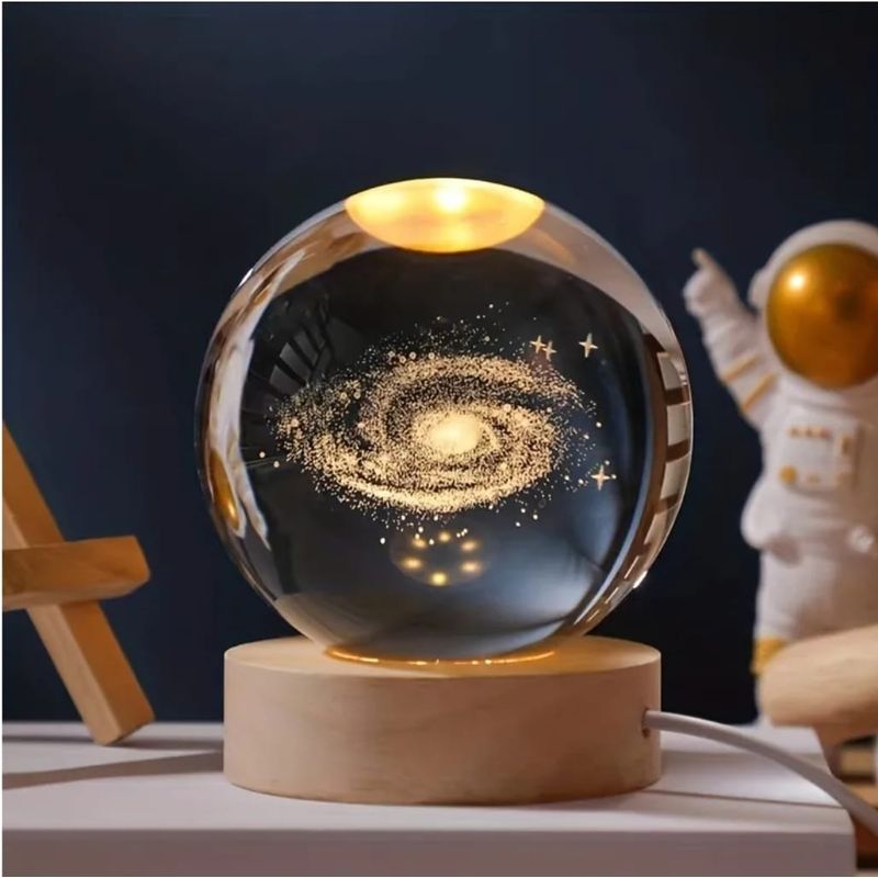 GENERICO - Lampara De Noche Led 3D Galaxia Bola De Cristal