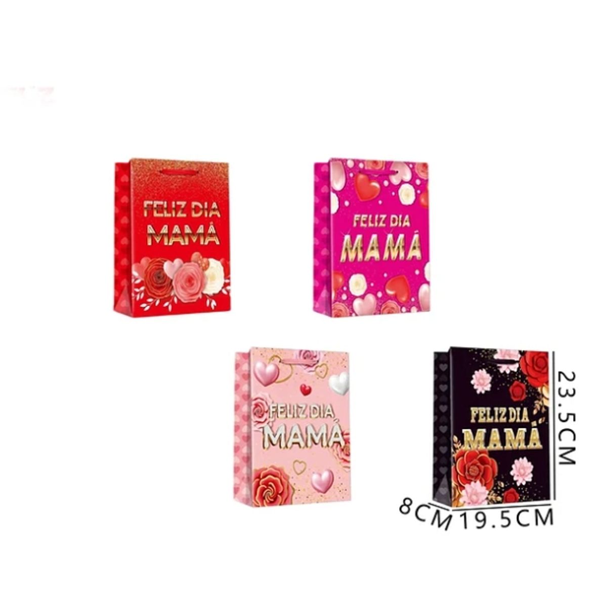 GENERICO - Bolsa De Regalo Feliz Día Mamá Rosas 1958235Cm