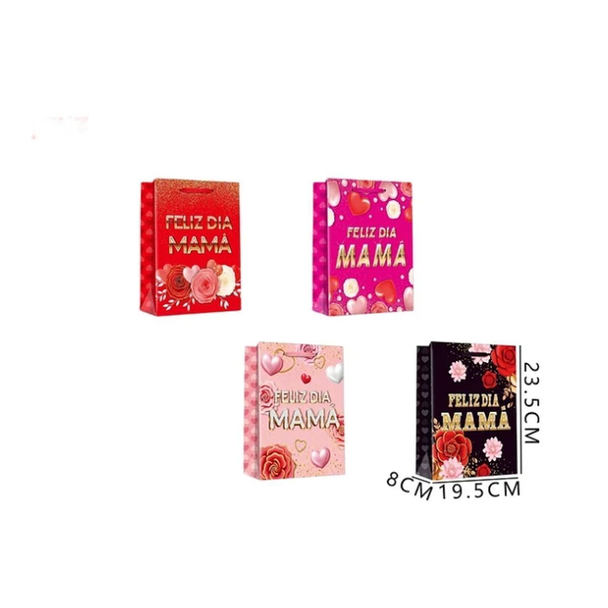 GENERICO - Bolsa De Regalo Feliz Día Mamá Rosas 1958235Cm