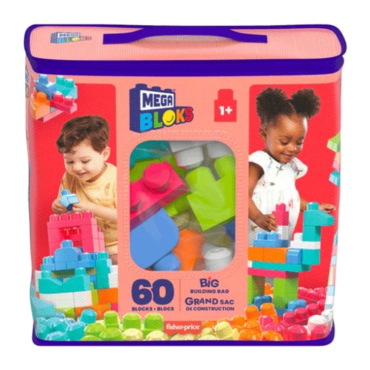 MATTEL - MATTEL DCH54 MEGA BLOKS JUGUETE CONSTRUCCION BOLSA 60 PIEZAS