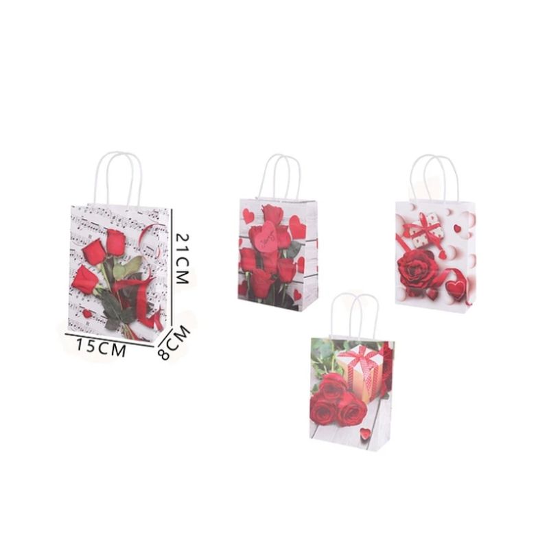 GENERICO - Bolsa De Regalo S Rosas 15x8x21 Cm
