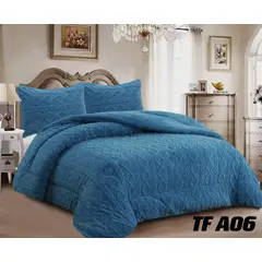 GENERICO - Cobertor Cubrecama Texturizado 2,5 plazas king Azul