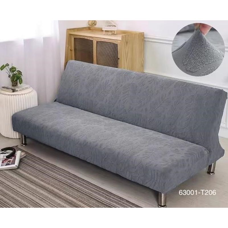GENERICO - Funda Cubre Futon diseño Hojas living gris