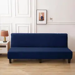 GENERICO - Funda Cubre Futon diseño Hojas living Azul Marino