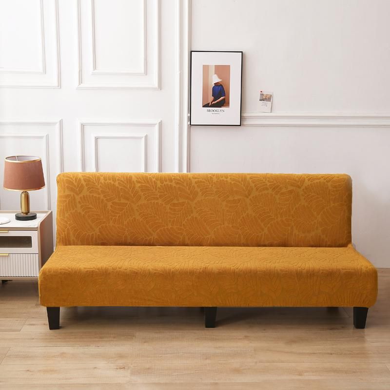 GENERICO - Funda Cubre Futon diseño Hojas living Mostaza