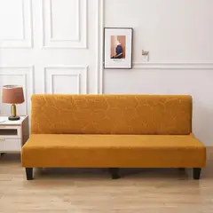 GENERICO - Funda Cubre Futon diseño Hojas living Mostaza
