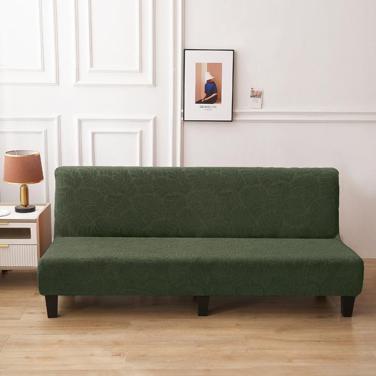 GENERICO - Funda Cubre Futon diseño Hojas living Verde