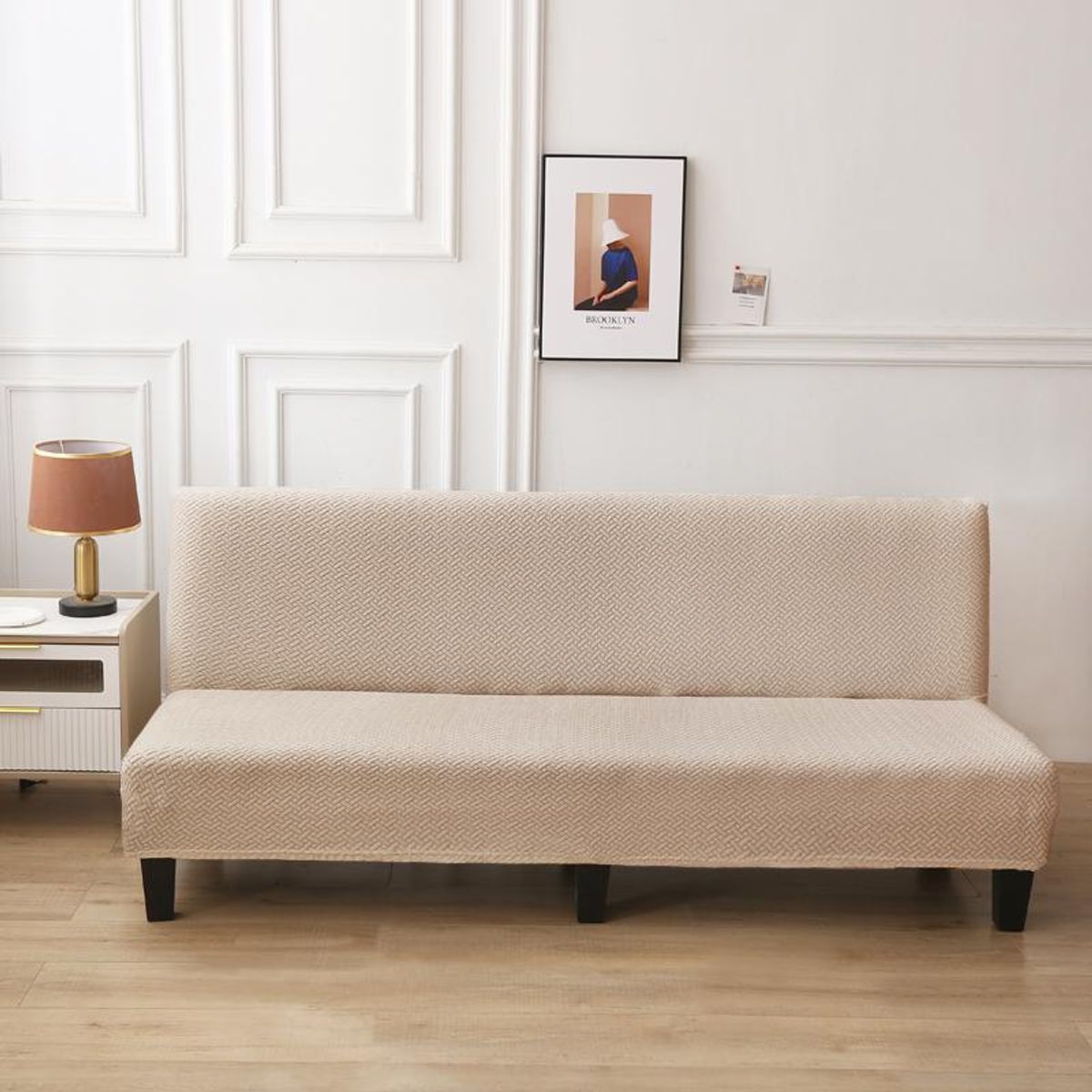 GENERICO - Funda Cubre Futon diseño Texturizado living Beige