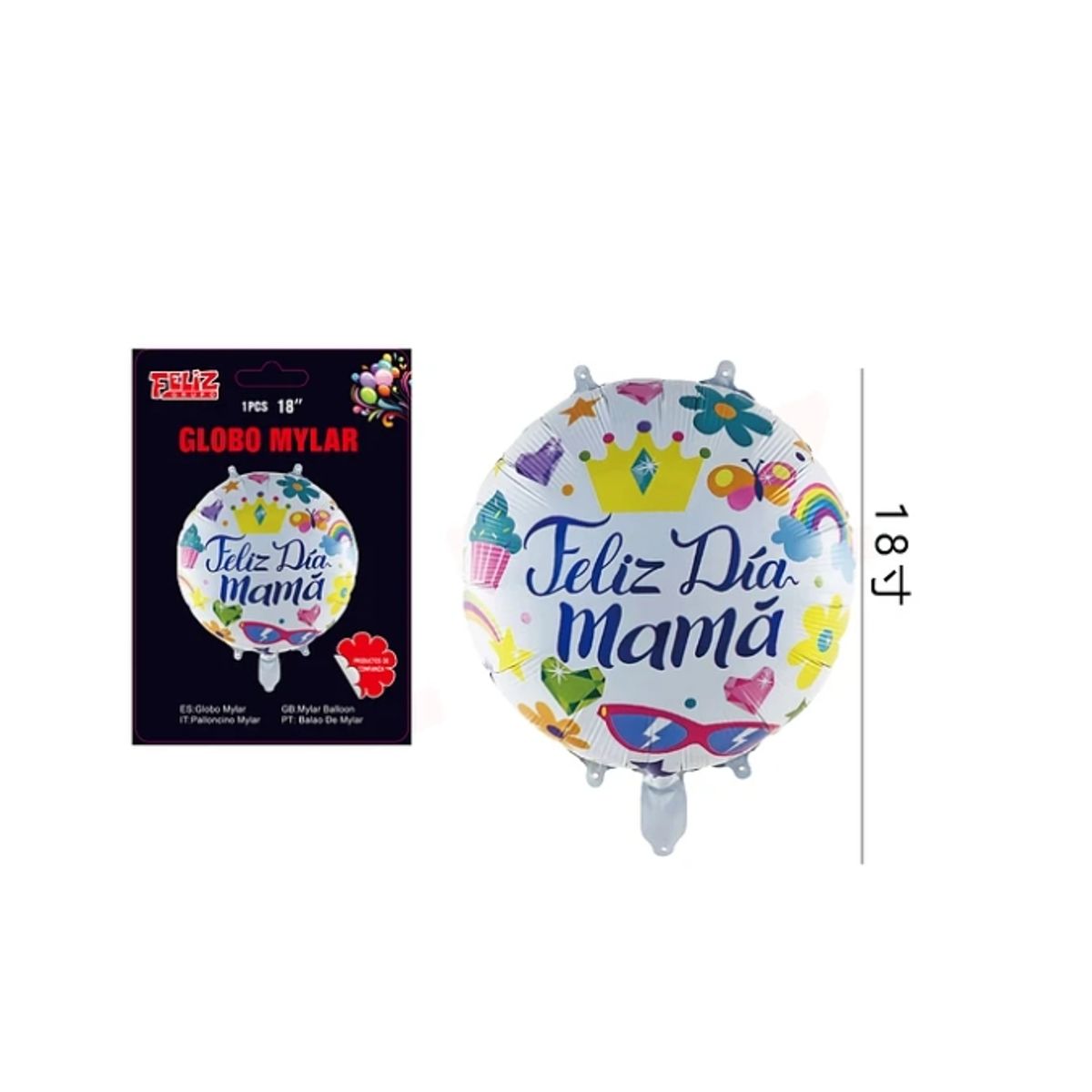 GENERICO - Globo Feliz Día Mamá Corona