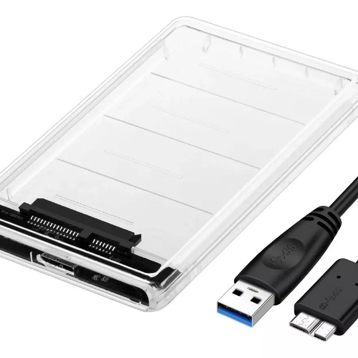 GENERICO - Cofre Case Transparente Para Disco Duro Sata 2.5 Usb 3.0