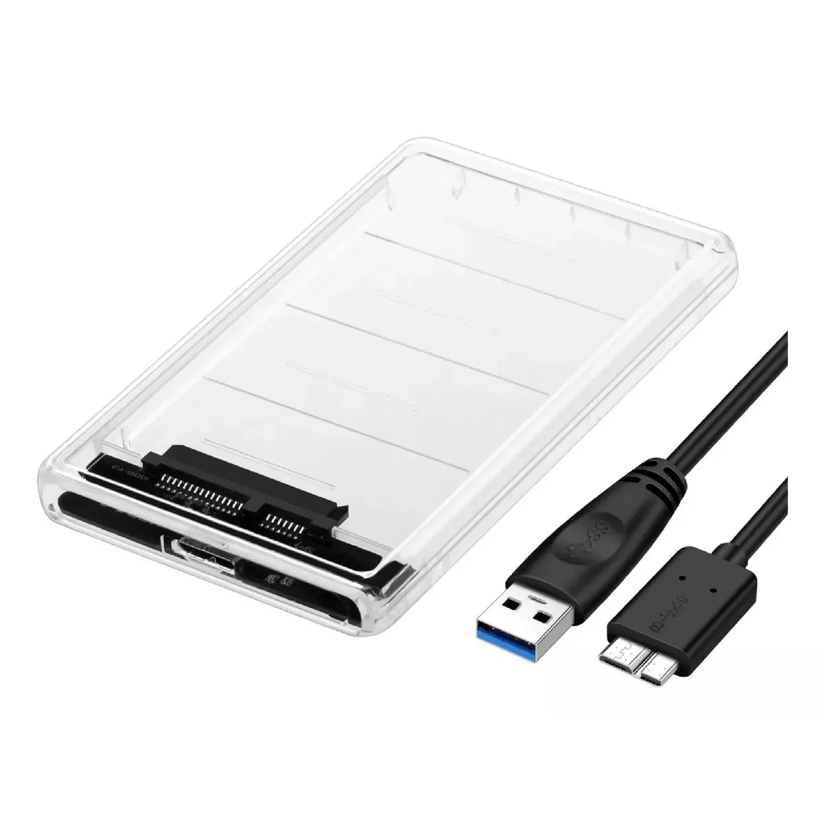 GENERICO - Cofre Case Transparente Para Disco Duro Sata 2.5 Usb 3.0