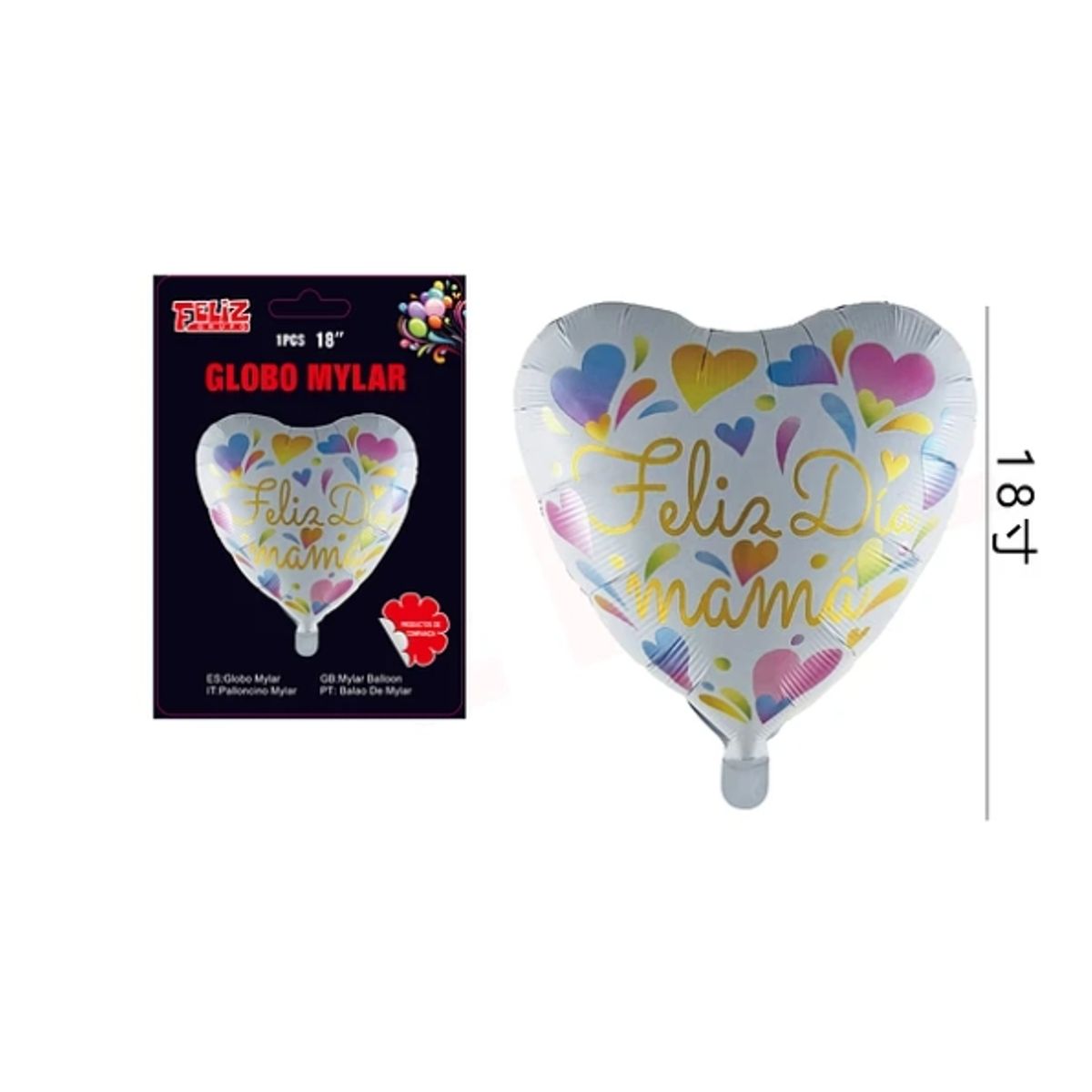 GENERICO - Globo Feliz Día Mamá Forma Corazón
