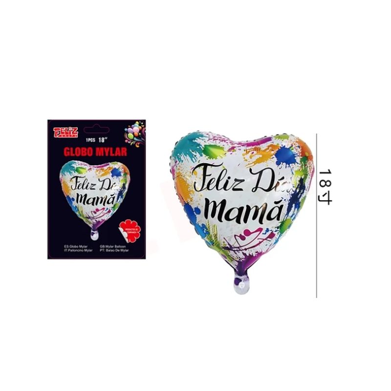 GENERICO - Globo Feliz Día Mamá forma Corazón Con Manchas