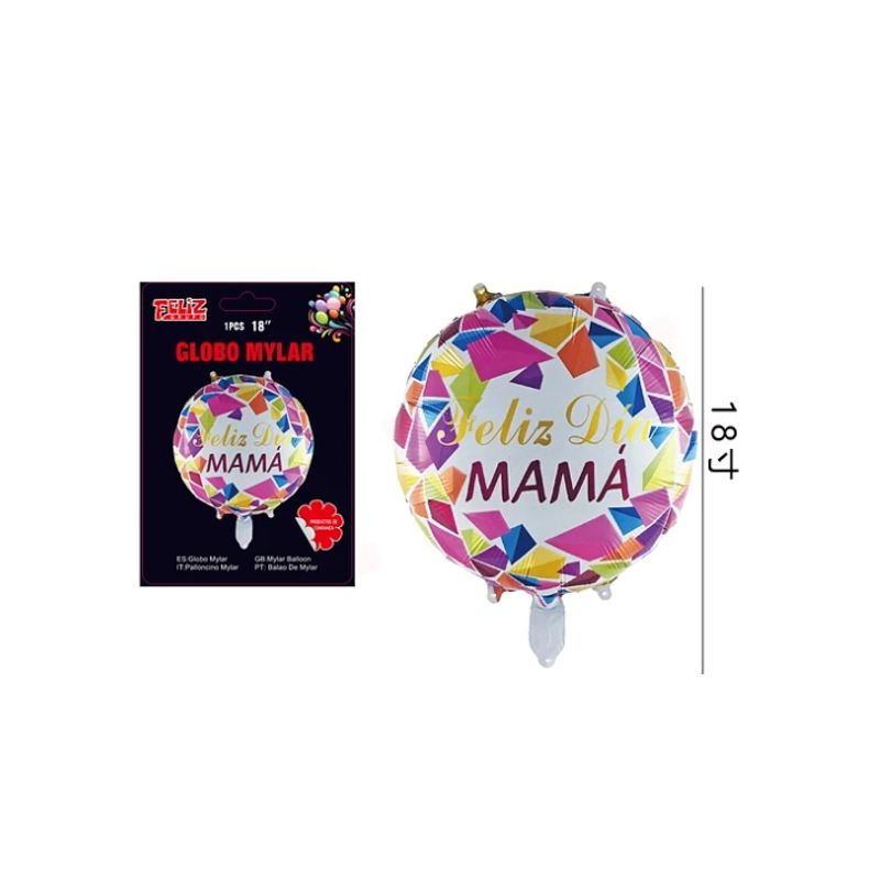 GENERICO - Globo Feliz Día Mamá Forma Corazón Figuras Geometricas