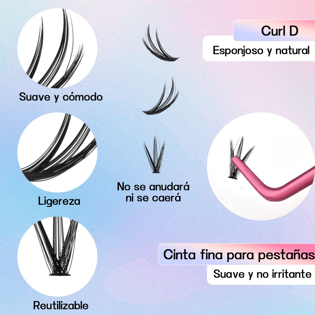 YAYKO - 280 Set De Pestañas Extensiones Reutilizables Postiza