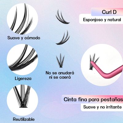 Imagen 2 del producto 280 Set De Pestañas Extensiones Reutilizables Postiza