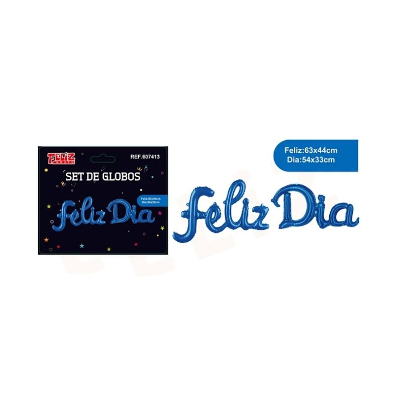 GENERICO - Globos Frase Feliz Día Azul