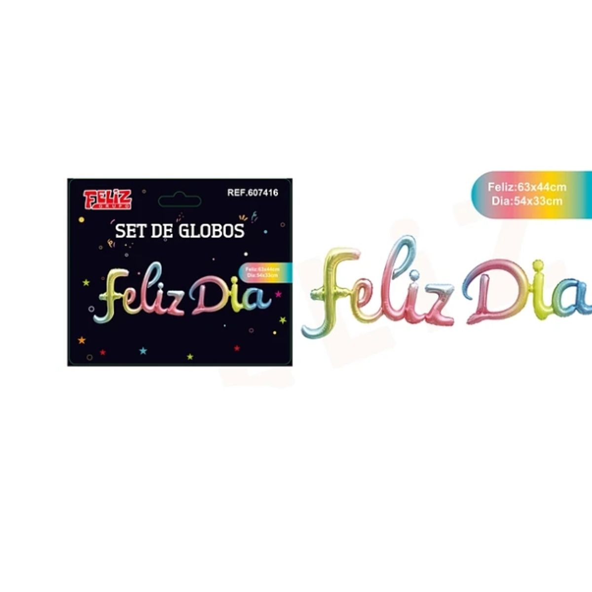 GENERICO - Globos Frase Feliz Día Multicolor