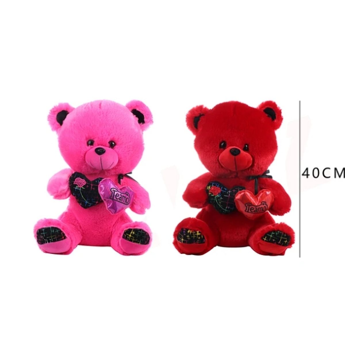 GENERICO - Peluche Osito 2 Corazones 40 Cm