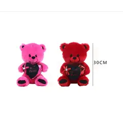 GENERICO - Peluche Osito Corazón Con Lazo 30 Cm