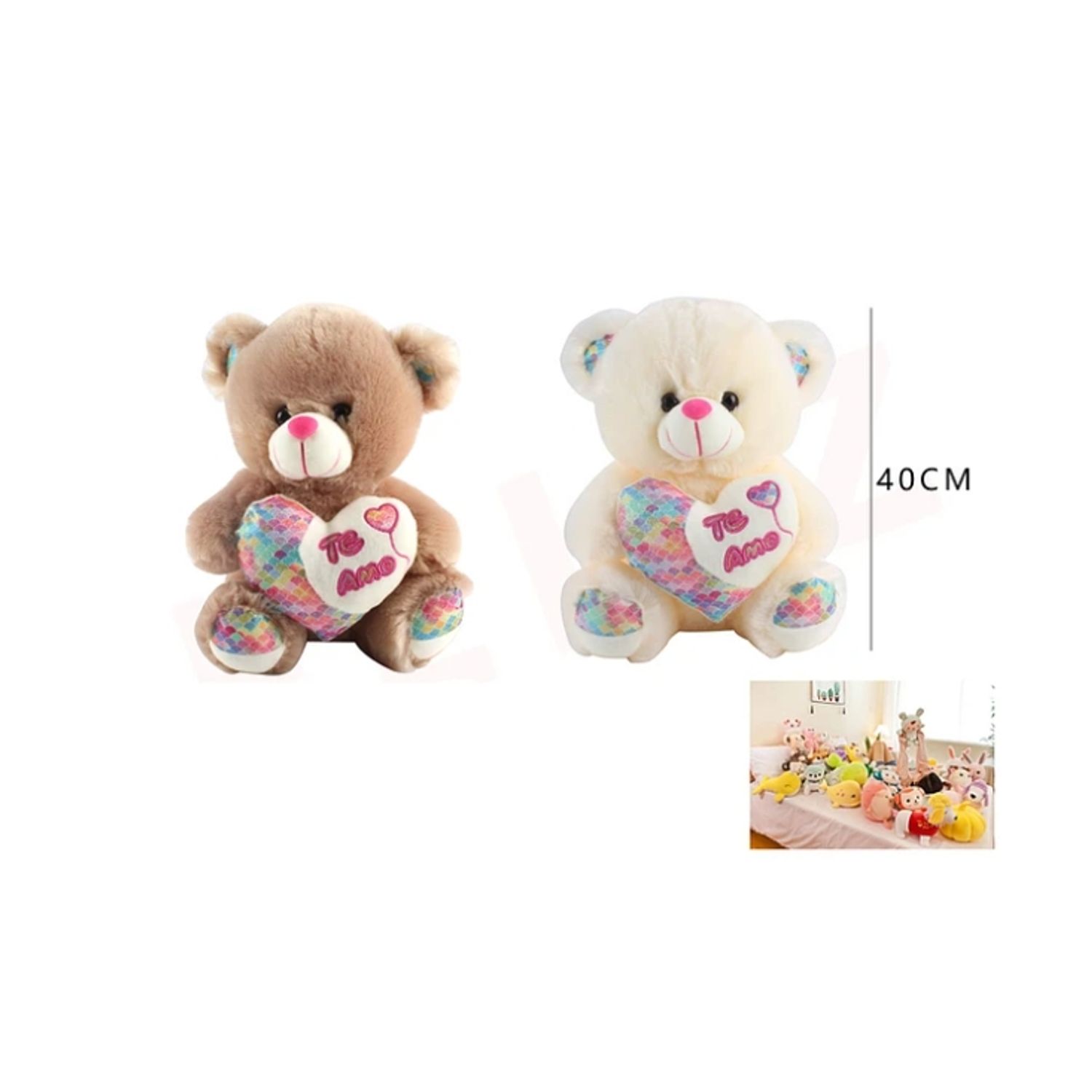 GENERICO Peluche Osito Te Amo 40 Cm