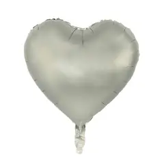 GENERICO - Globo Metalizado Corazon Gris X1