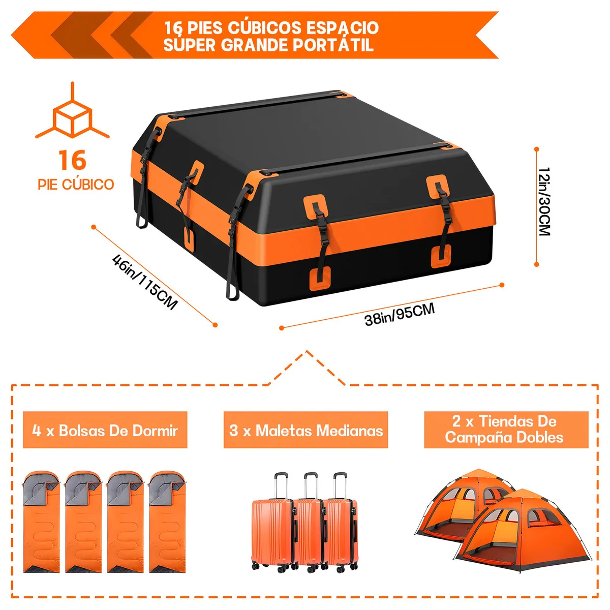 YAYKO - Bolso Porta Equipaje Impermeable Para Techo De Auto 470L