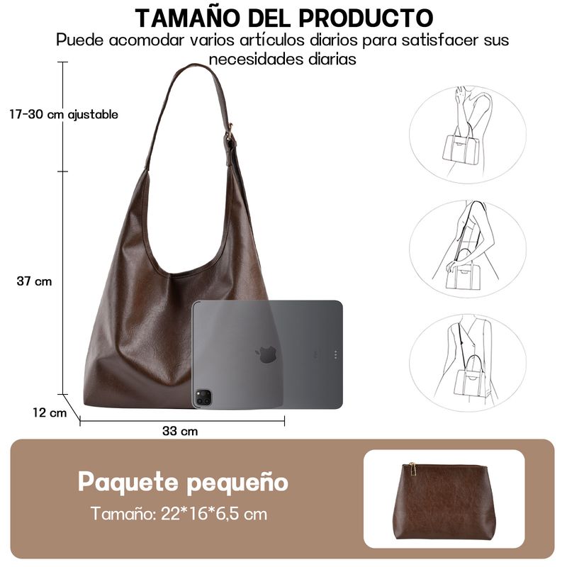 YAYKO Bolso de hombro multifuncional para mujeres de estilo retro