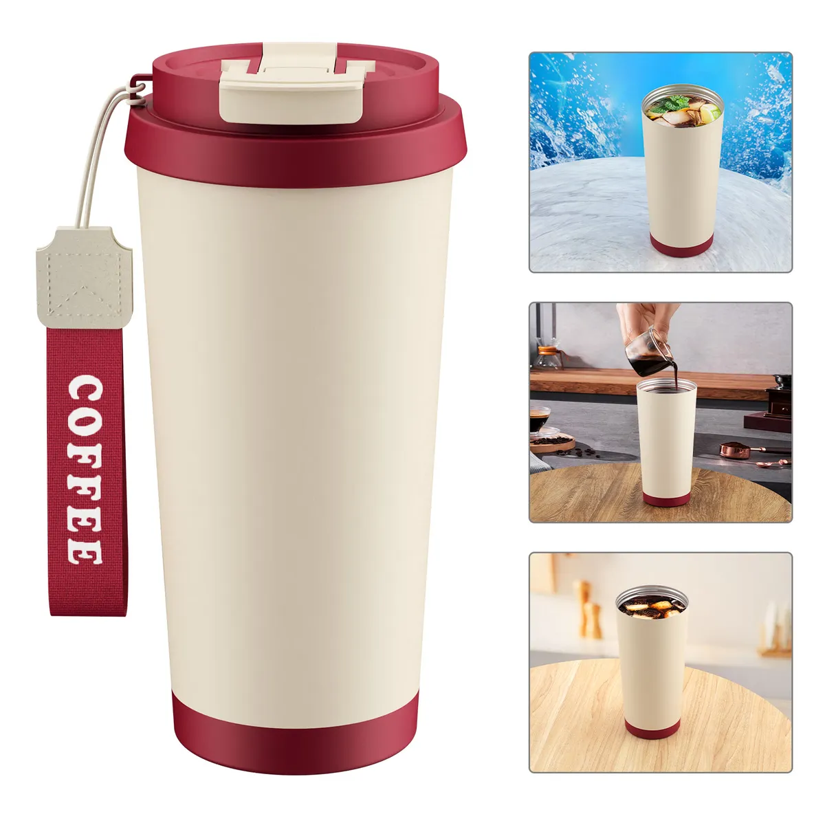 YAYKO - Taza térmica de acero inoxidable taza de agua taza de café