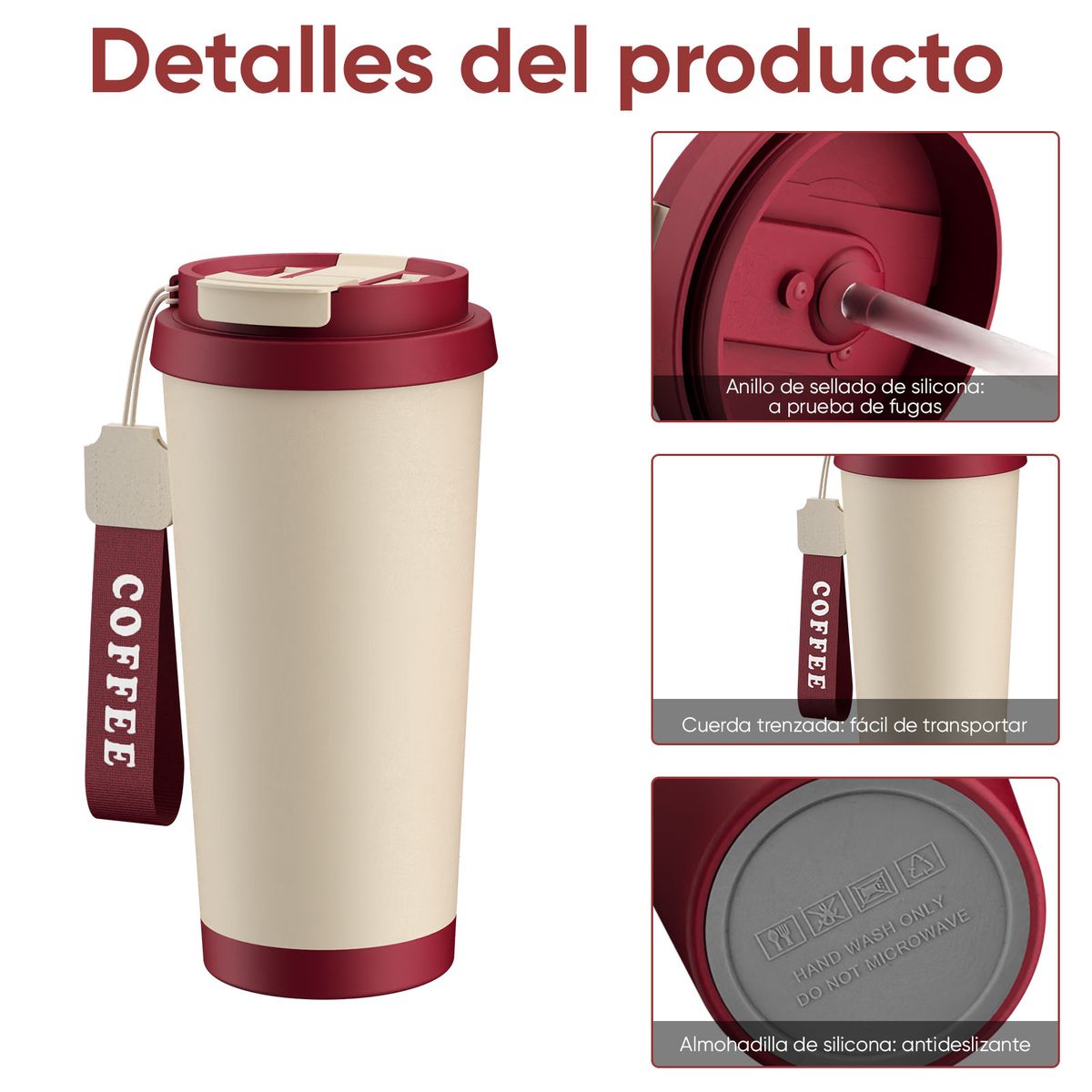 YAYKO - Taza térmica de acero inoxidable taza de agua taza de café