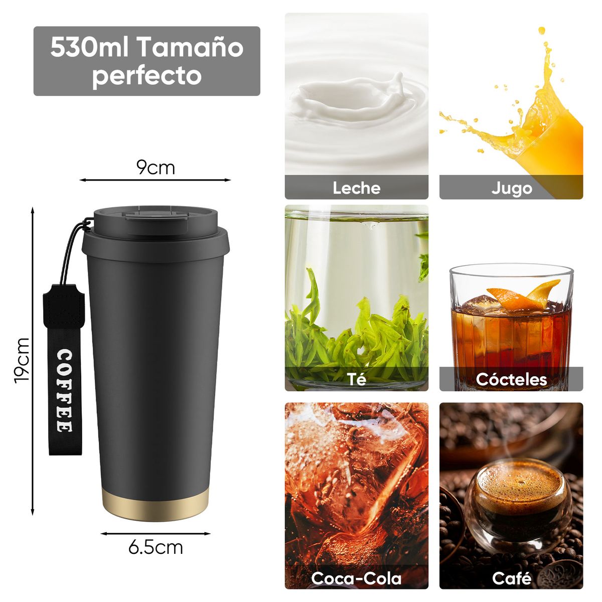 YAYKO - Taza térmica de acero inoxidable taza de agua taza de café