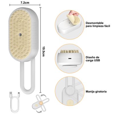 Imagen 2 del producto Cepillo Vapor Automático Para Gatos Perro Cepillo Mascotas