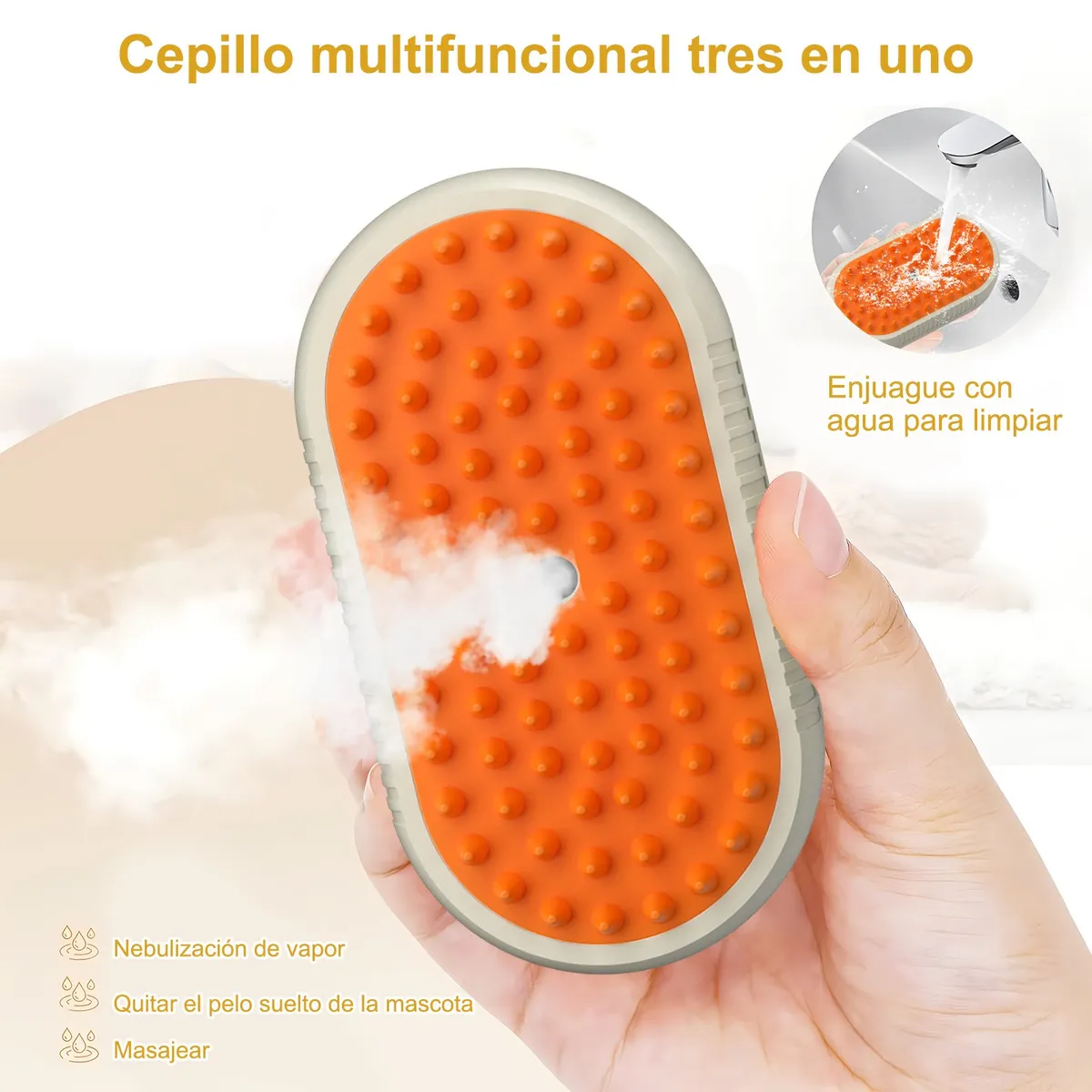 YAYKO - Cepillo Vapor Automático Para Gatos Perro Cepillo Mascotas