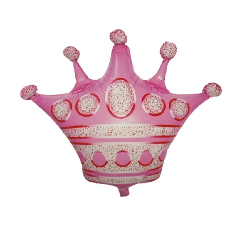 GENERICO - Globo Metálico Corona Rosado X1