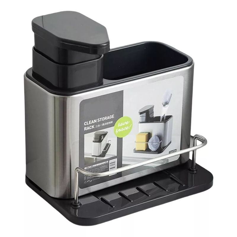 BELKRA - Dispensador Lavaloza Jabon Organizador Cocina Acero Inox