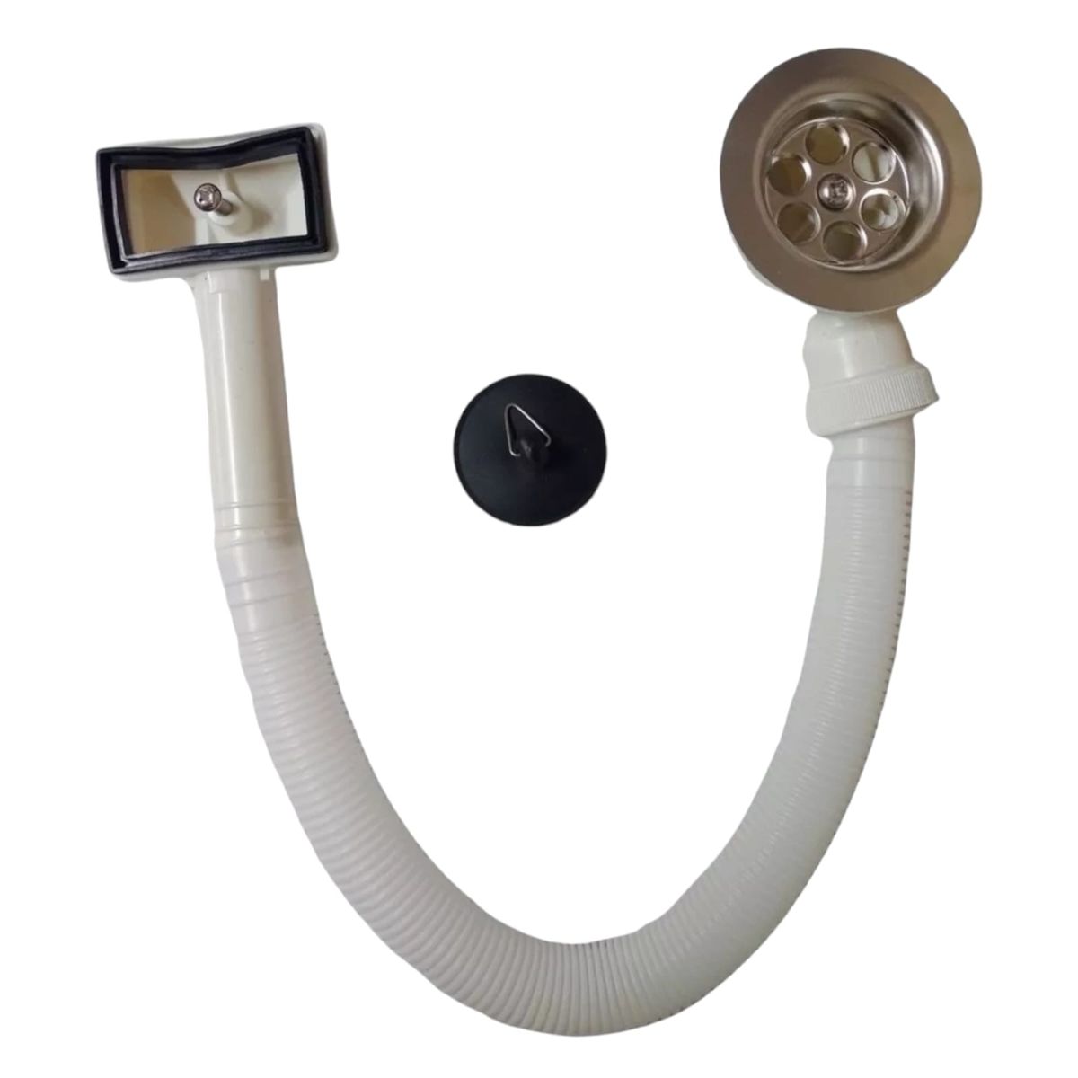 GENERICO - Desague Plastico Lavaplatos 1 1/2 tubo Rebalse Color Blanco