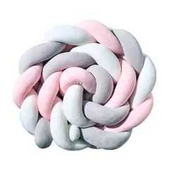 GENERICO - Trenza Cojín Seguridad Para Cuna Bebes Protección Rosado