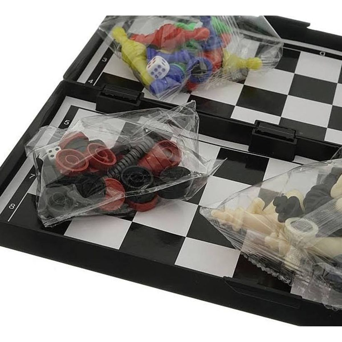 GENERICO - Juego De Mesa Magnético 3 En 1 Ludo Damas Ajedrez