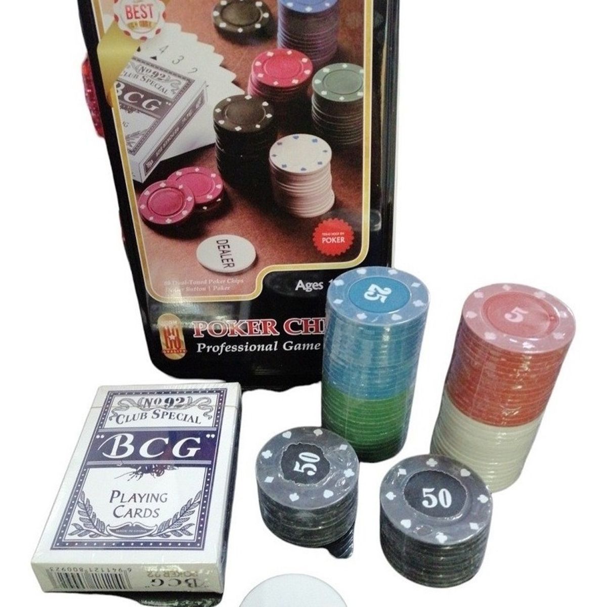 GENERICO - Set Juego De Poker 80 Fichas Naipes Juegode Mesa