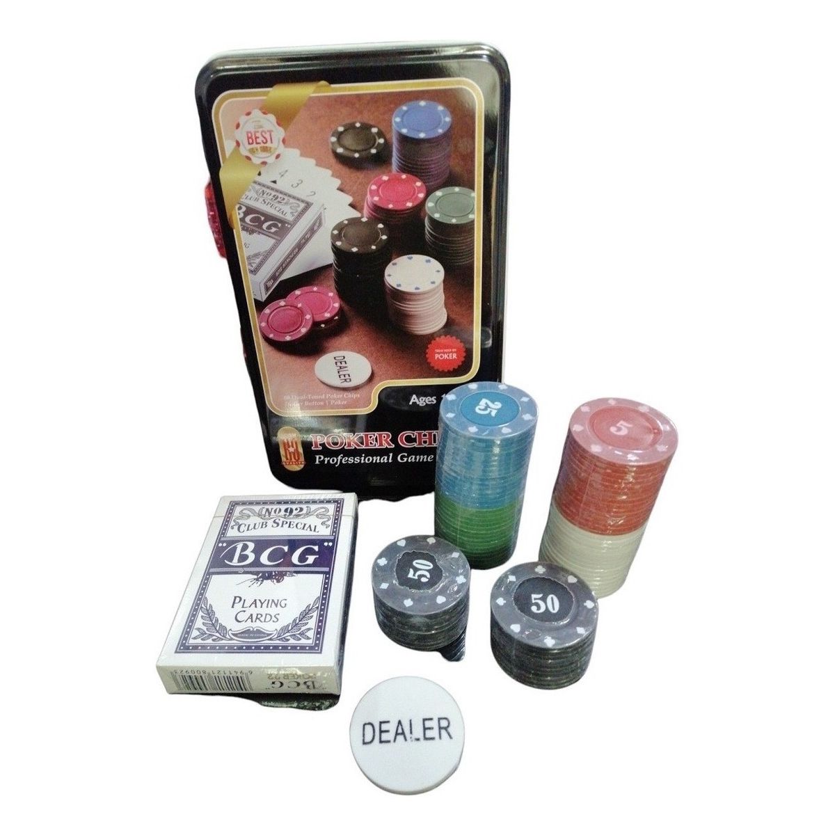 GENERICO - Set Juego De Poker 80 Fichas Naipes Juegode Mesa
