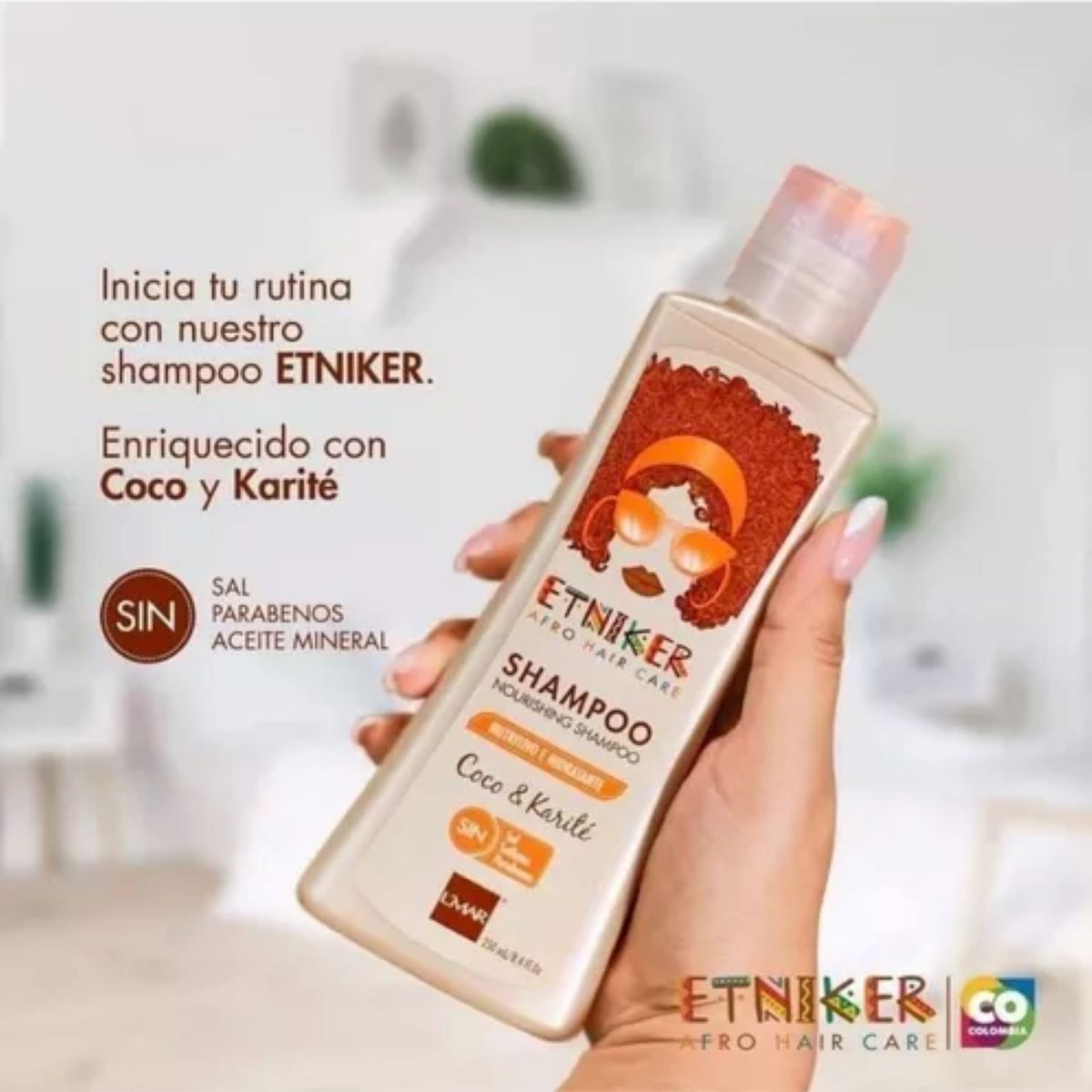ETNIKER - SHAMPOO NUTRITIVO E HIDRATANTE ETNIKER COCO Y KARITE 250 ML.-