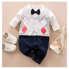 GENERICO - ENTERITO FORMAL BEBÉ NIÑO CON HUMITA ALGODÓN PEQUEÑA LUZ