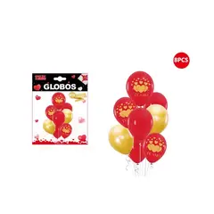 GENERICO - Set De Globos Con Frase Te Amo 8 Pcs