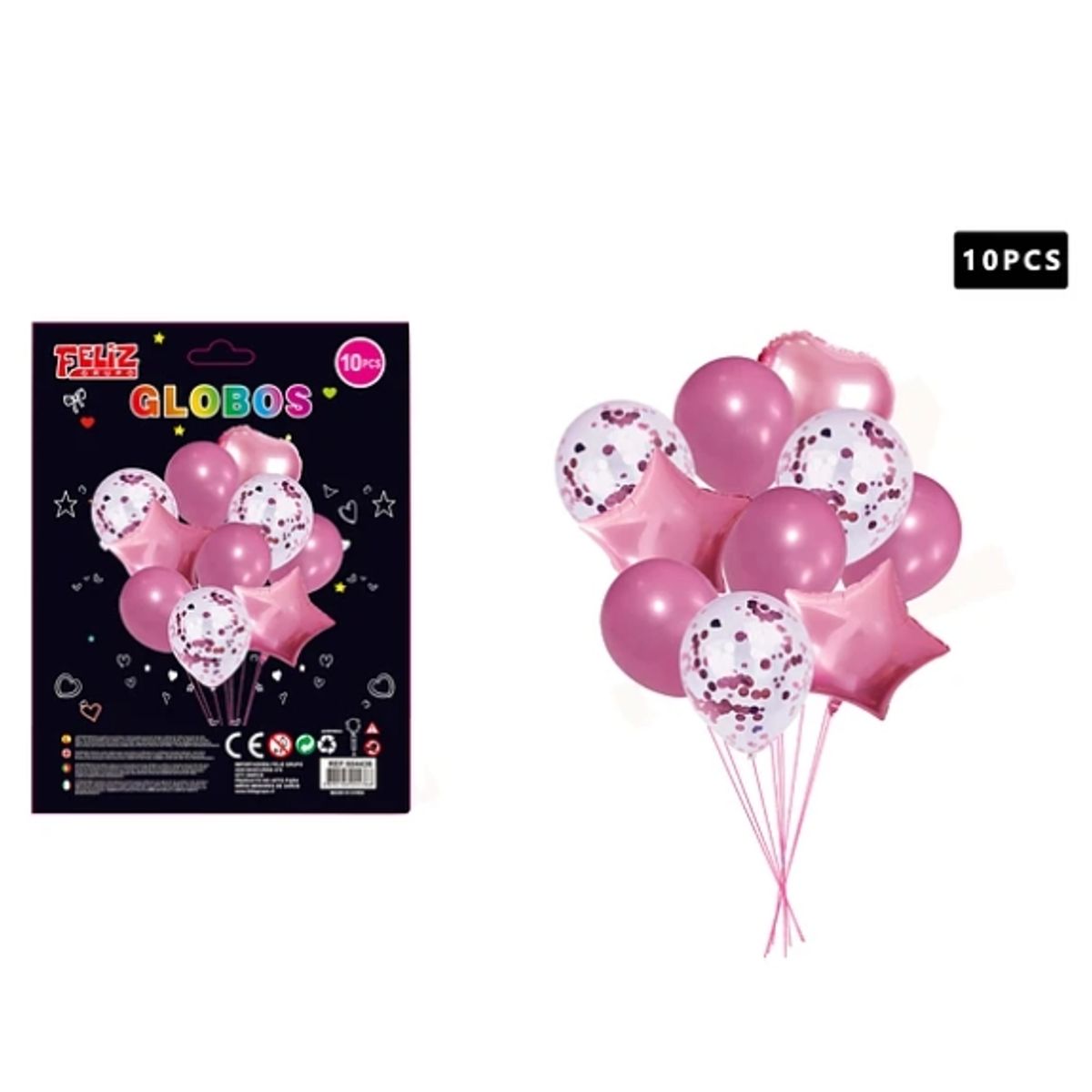 GENERICO - Set Globos Color Rosado Claro 10 Pcs