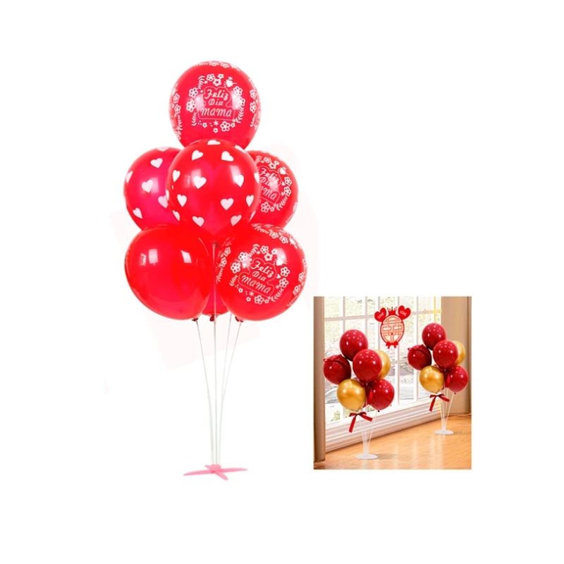 GENERICO - Set Globos Día Madre Con Soporte 7 Pcs