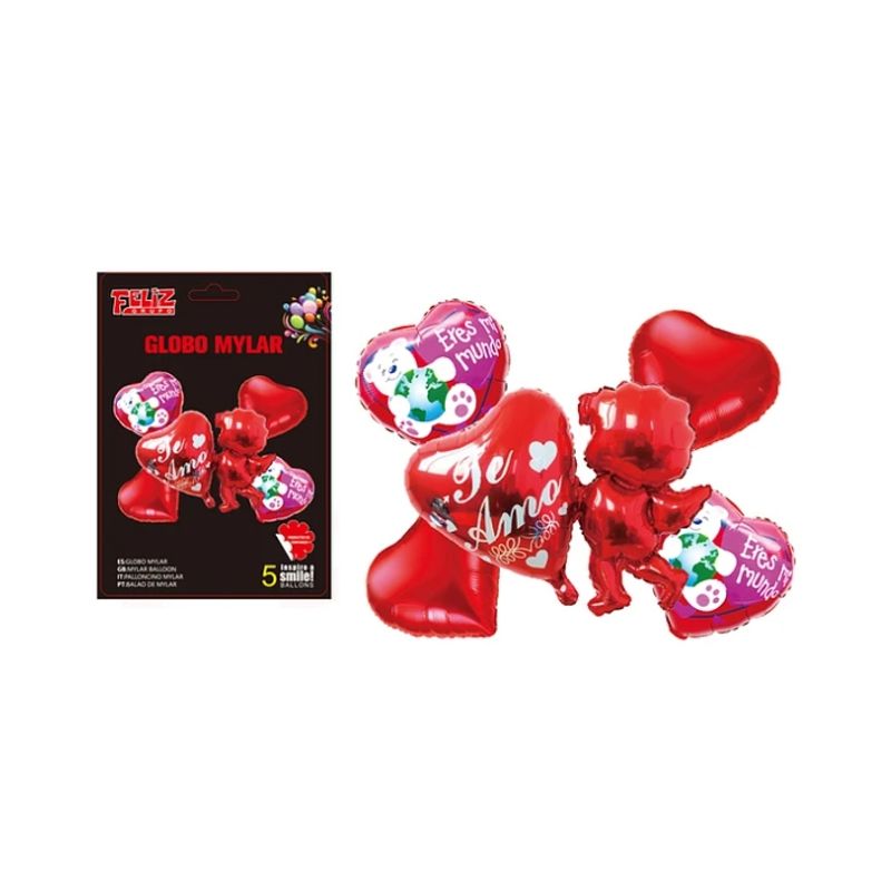 GENERICO - Set Globos Eres Mi Mundo 5 Pcs