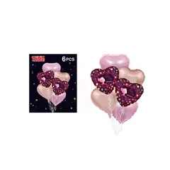 GENERICO - Set Globos Feliz Día De Mamá Colos Morado Y Café 6 Pcs