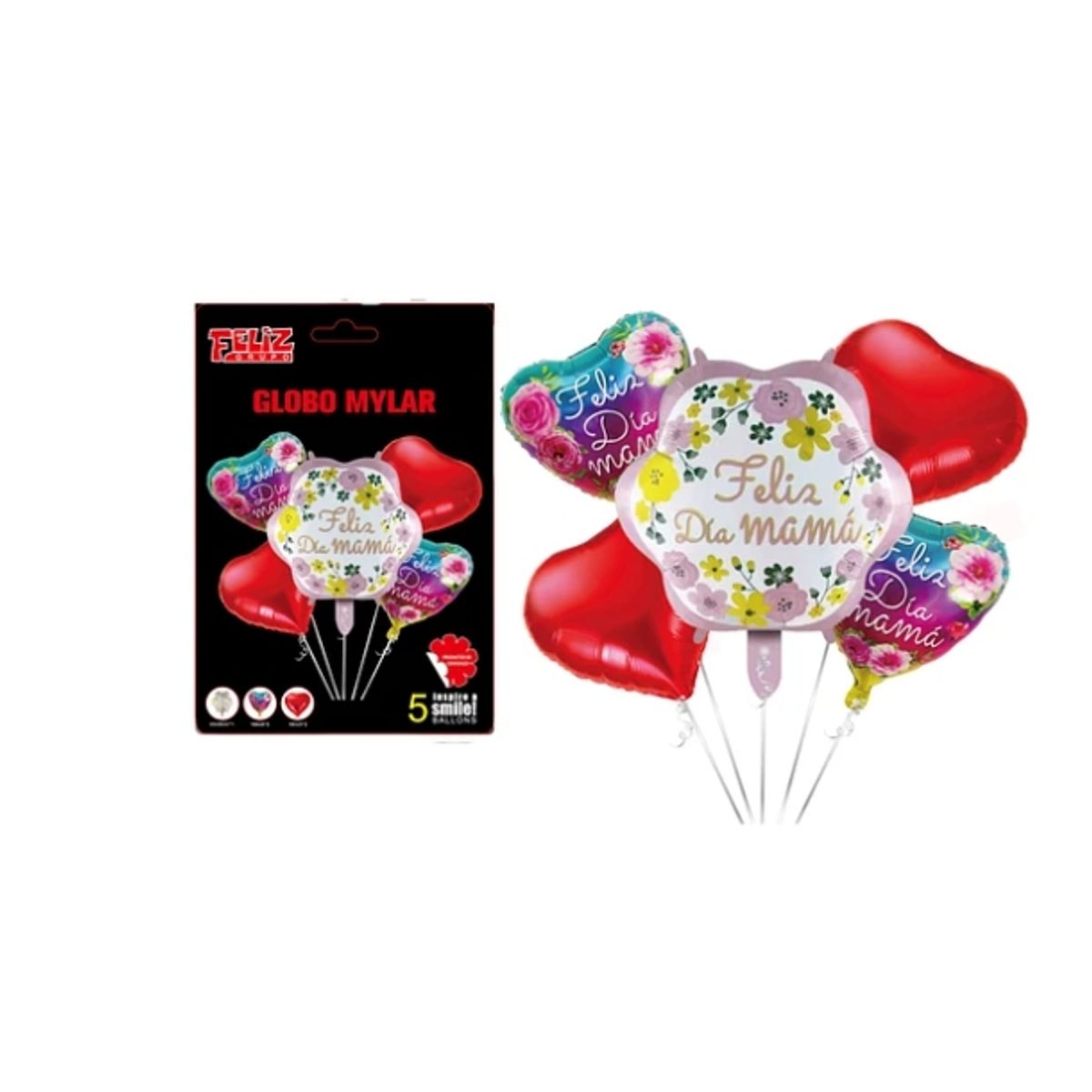 GENERICO - Set Globos Feliz Día Mamá Diseños Variados
