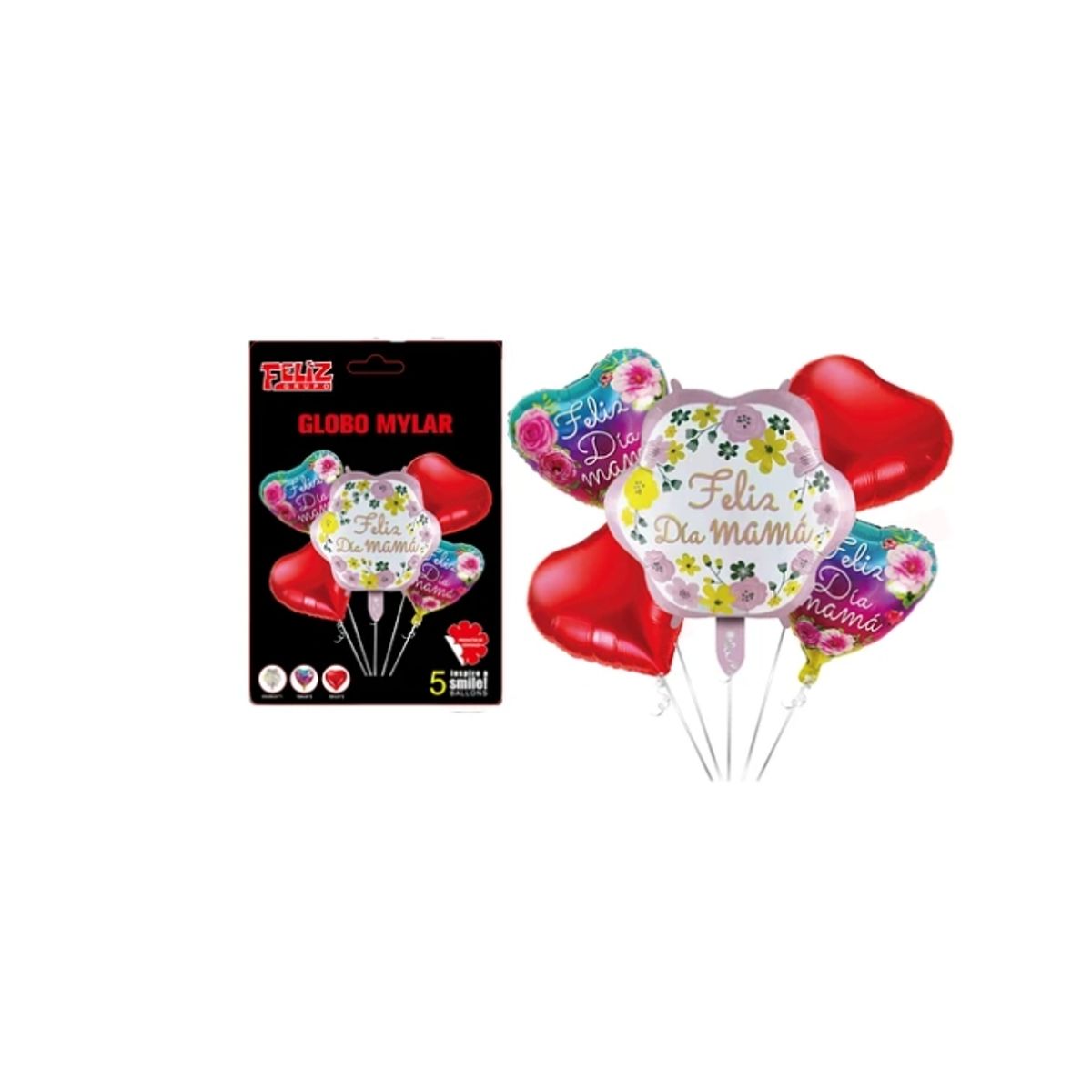 GENERICO - Set Globos Feliz Día Mamá Diseños Variados